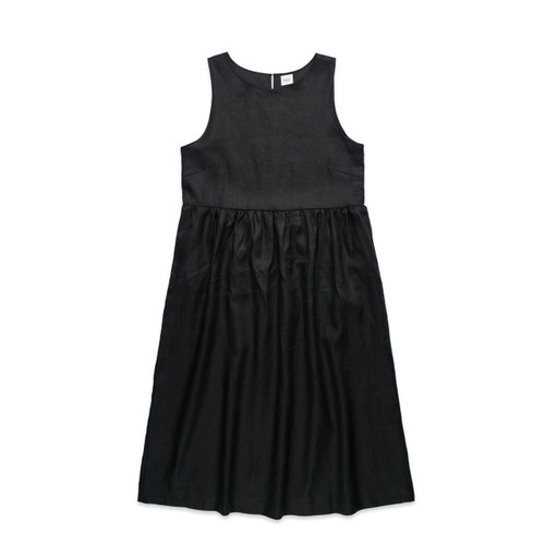 BLACK wo's-linen-dress-black